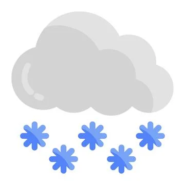 Snowfall icon in color fill. flat style. Isolated on white background Stock Illustration