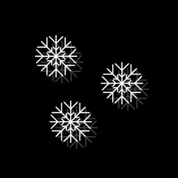 Snowfall icon flat Stock Illustration