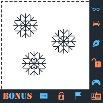 Snowfall icon flat Stock Illustration
