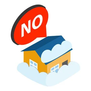 Snowfall icon isometric vector. Snowcovered residential building after blizzard Ilustración de archivo