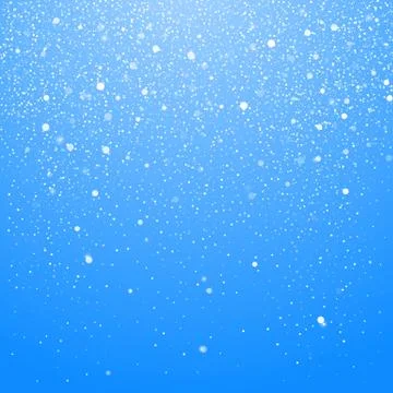 Snowfall isolated on blue background. Winter Christmas Background with Blue S Stock Illustration