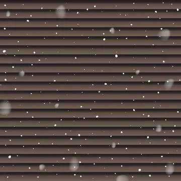 Snowfall isolated on brown panels background. Vector falling snow template. Stock Illustration