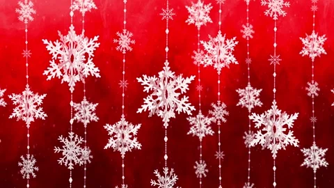 Snowfall Loop Red Background Pattern 1 Stock Footage 341802845
