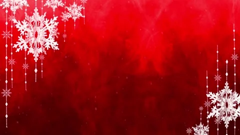 Snowfall Loop Red Background Pattern 3 Stock Footage 341802877