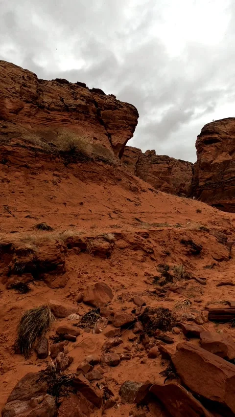 Snowfall in Lower Antelope Canyon Red Sandstone Slot Canyon Arizona Vertical Stock Footage 330796806