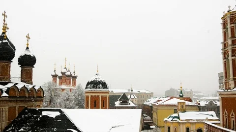 Snowfall in Moscow. Stock Footage 102884818