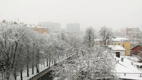 Snowfall in Moscow. Stock Footage 102884979