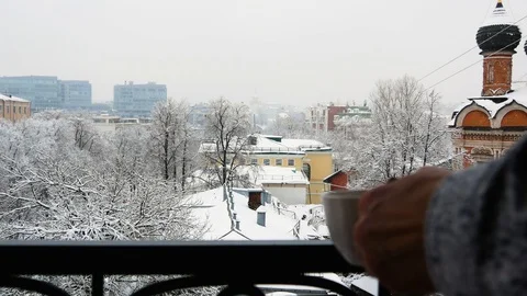 Snowfall in Moscow. Stock Footage 102885216