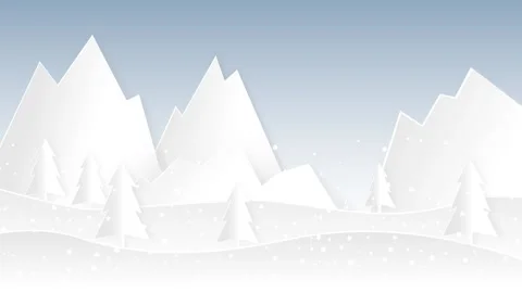 Snowfall in the mountains. Falling snowflakes. Animated illustration of a w.. Stock Footage 252795520