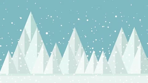 Snowfall in the mountains. Falling snowflakes. Animated illustration of a w.. Stock Footage 252795606
