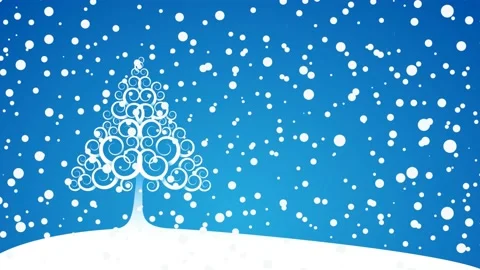 Snowfall in the mountains. Falling snowflakes on the forest. Animation of a w Stock Footage 154303905