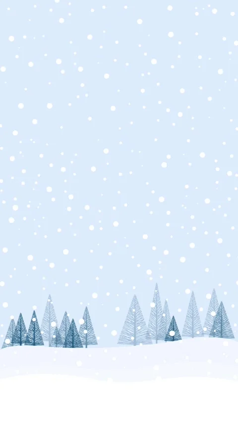 Snowfall in the mountains. Falling snowflakes on the forest. Animation of a.. Stock Footage 254657941