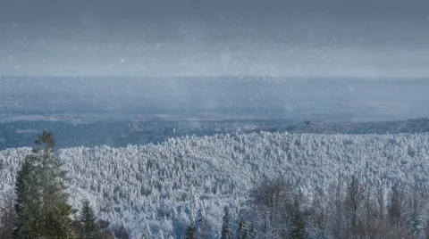 Snowfall in the mountains Video stock 60388711