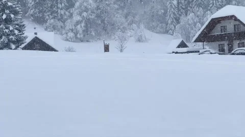 Snowfall in the mountains Stock Footage 233970570