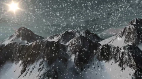 Snowfall in the mountains - individual components Video stock 33668097