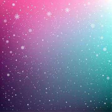 Snowfall on multicolored background Stock Illustration
