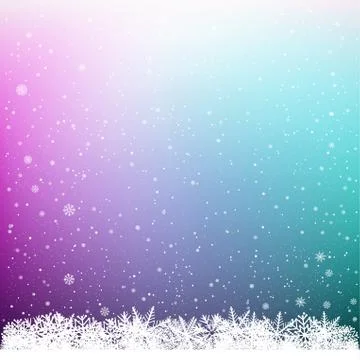 Snowfall on multicolored background Stock Illustration