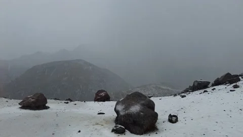 Snowfall on the Nevado de Toluca volcano Vidéo 200316345