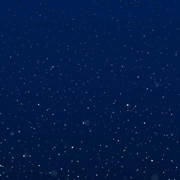 Snowfall at night. Falling snowflakes on dark background. Galaxy stars on night Stock Illustration