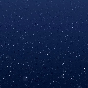 Snowfall at night. Falling snowflakes on dark background. Galaxy stars on night 스톡 일러스트