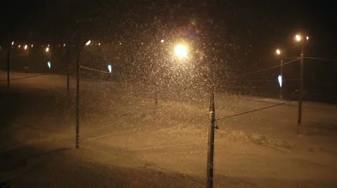 Snowfall at night Stock Footage 59102944