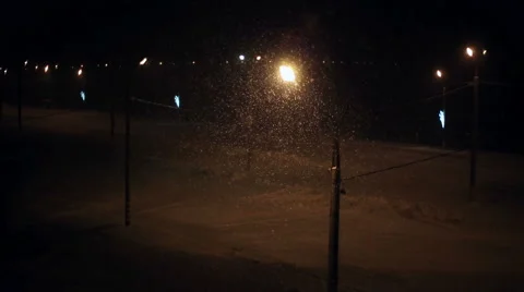 Snowfall at night Stock Footage 59102987