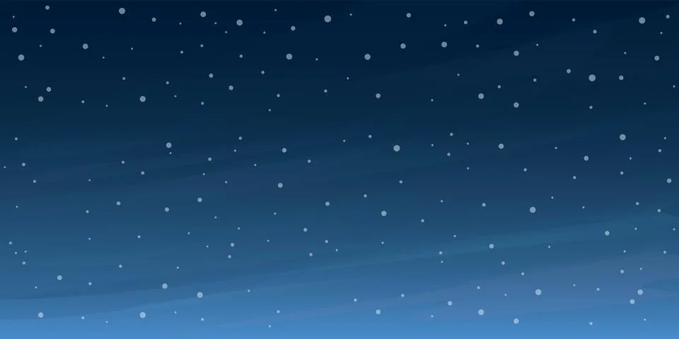 Snowfall with night sky background vector illustration. Stock Illustration