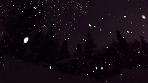Snowfall in Night Sky with Falling Snowflakes Video stock 325337723
