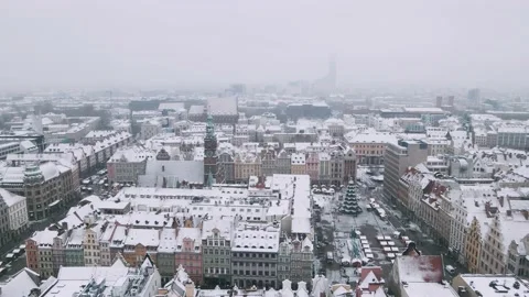 Snowfall on old city  Stock Footage 226941932