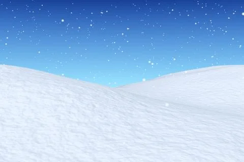 Snowfall over snow field Stock Illustration