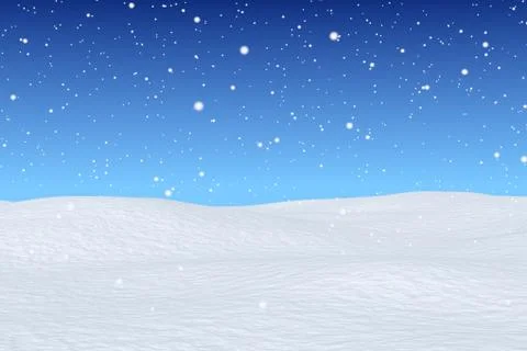 Snowfall over snow field Stock Illustration