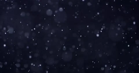 Snowfall overlay, black background - winter, slowly falling snow effect - green Stock Footage