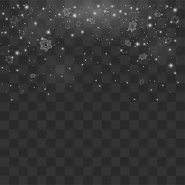 Snowfall overlay isolated in black background abstract.Blizzard, Falling sn.. Illustrazione stock
