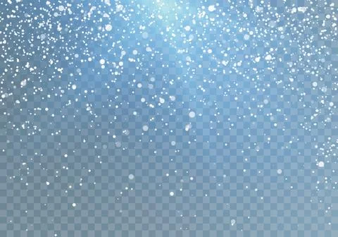 Snowfall pattern with blue shine. Falling snowflakes. Vector illustration Iso Stock Illustration