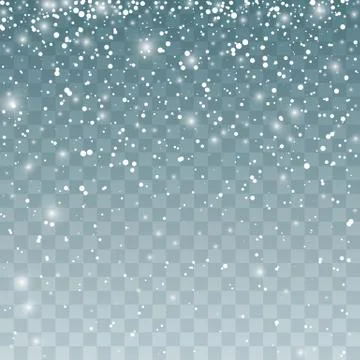 Snowfall pattern. Falling snowflakes. Vector illustration Isolated on transpa 스톡 일러스트