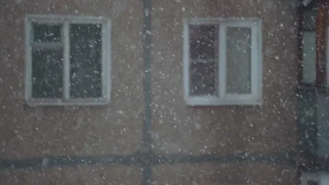 Snowfall in slow motion, snow flakes on ... | Stock Video | Pond5