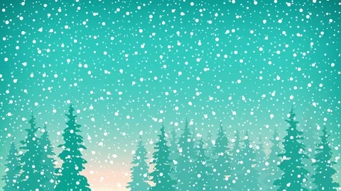 Snowfall, Snow Falls on the Spruce Stock Footage 111070859