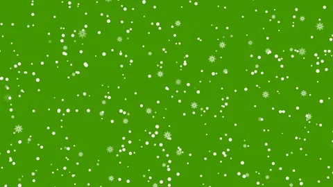 Snowfall with Snowflakes dropping down animation on green screen. Winter sn.. Stock Footage 263091361