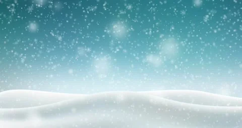 Snowfall with snowy hills. Stock Footage 163365335