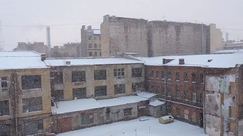 Snowfall in St. Petersburg Stock Footage 45430782
