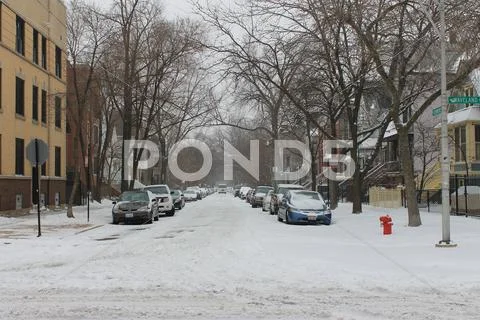 Snowfall street Stock Photos