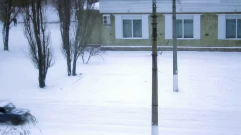 Snowfall street views Stock Footage 14808552