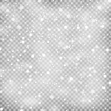 Snowfall on transparent background Stock Illustration