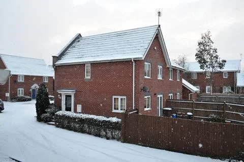 Snowfall in the United Kingdom. Stock Photos