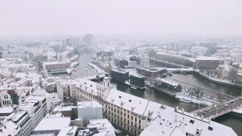 Snowfall on university Stock Footage 226943274