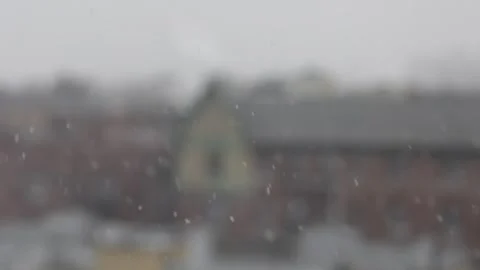 Snowfall in an urban environment Video stock 296029592