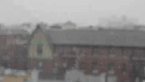 Snowfall in an urban environment Stock Footage 296029593