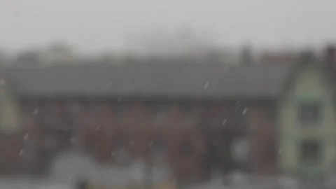 Snowfall in an urban environment Stock Footage 296029619