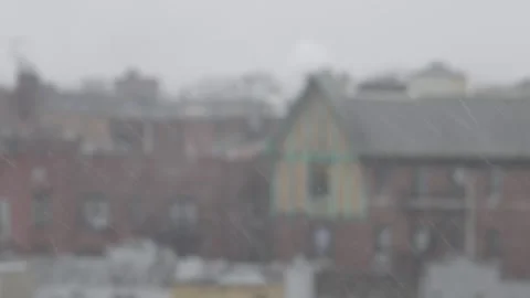 Snowfall in an urban environment Stock Footage 296029621