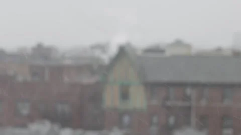 Snowfall in an urban environment Stock Footage 296029622